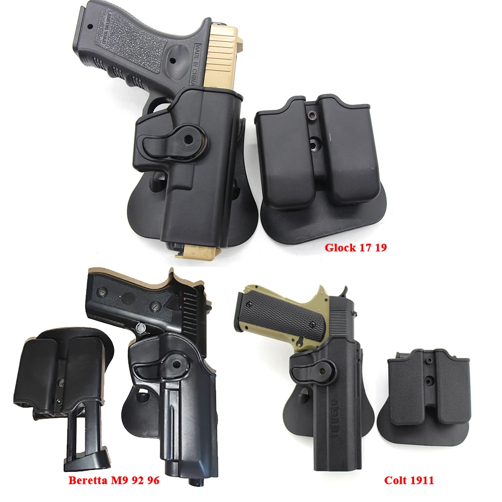 Тактическая кобура для пистолета Glock 17 19/Beretta M9 92 96/Colt 1911, Охотничья кобура для пистолета страйкбольного цвета, кобура на пояс с сумочкой для ж...
Тактическая кобура для пистолета Glock 17 19/Beretta M9 92 96/Colt 1911, Охотничья кобура для пистолета страйкбольного цвета, кобура на пояс с сумочкой для ж...