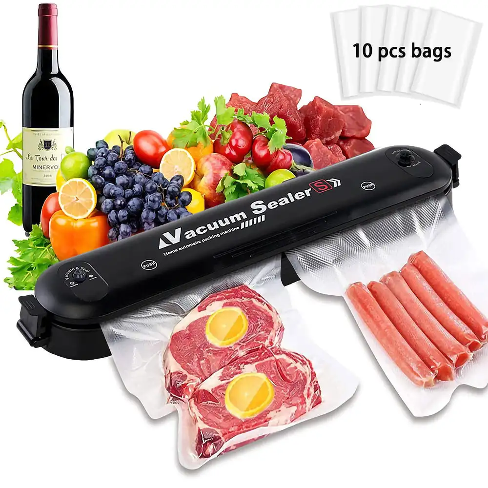 Automatic Mini Food Vacuum Sealer Machine with 10 Vacuum Sealer Bags Electric Air Sealing Preserver System for Food Saver and Pr
Automatic Mini Food Vacuum Sealer Machine with 10 Vacuum Sealer Bags Electric Air Sealing Preserver System for Food Saver and Pr