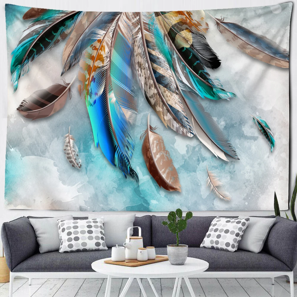

Abstract Art Aesthetics Tapestry Wall Hanging Peacock Feather Bohemian Hippie Bedroom Living Room Home Decoration Tapestry Tapiz