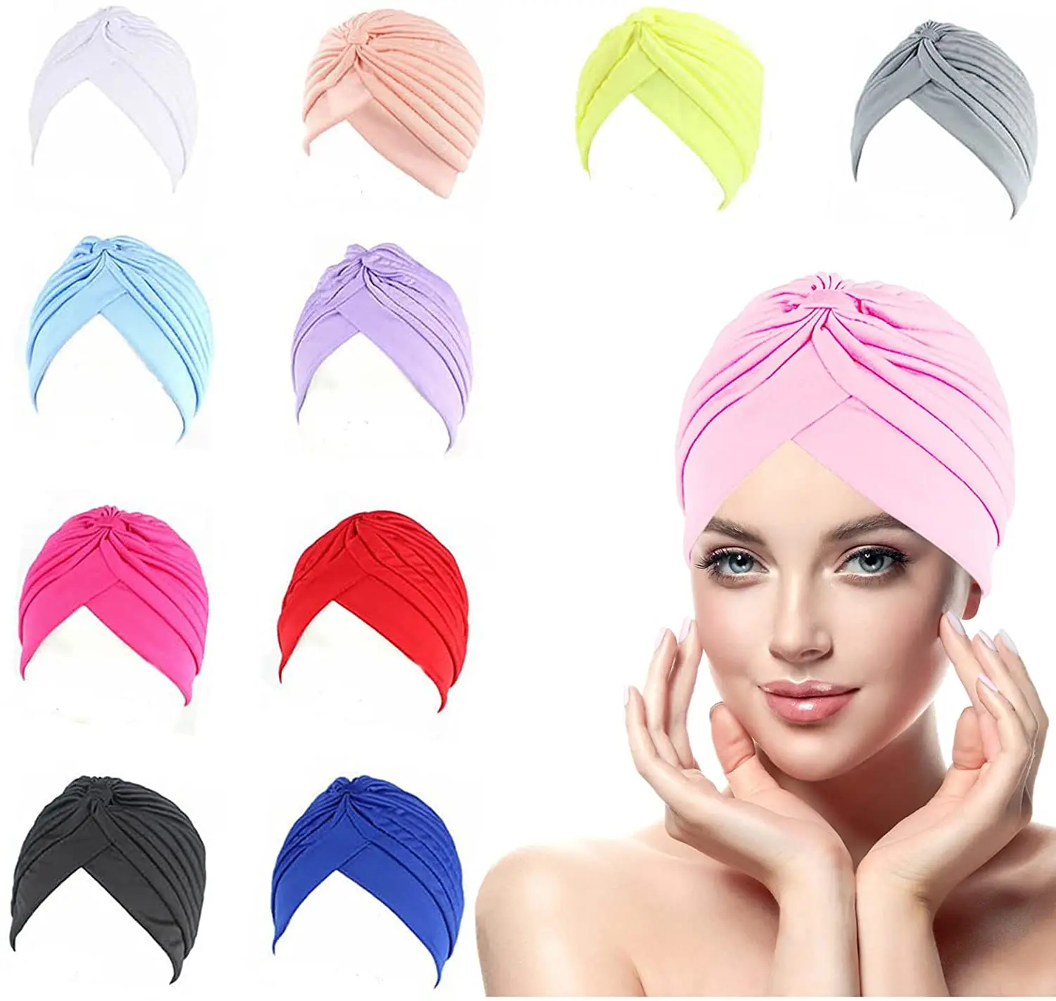New Solid Color Turban For Women Knotted Style Fashion Headwear Cancer Hats India Cap Bandana Hair Care Cap Soft Hat
New Solid Color Turban For Women Knotted Style Fashion Headwear Cancer Hats India Cap Bandana Hair Care Cap Soft Hat