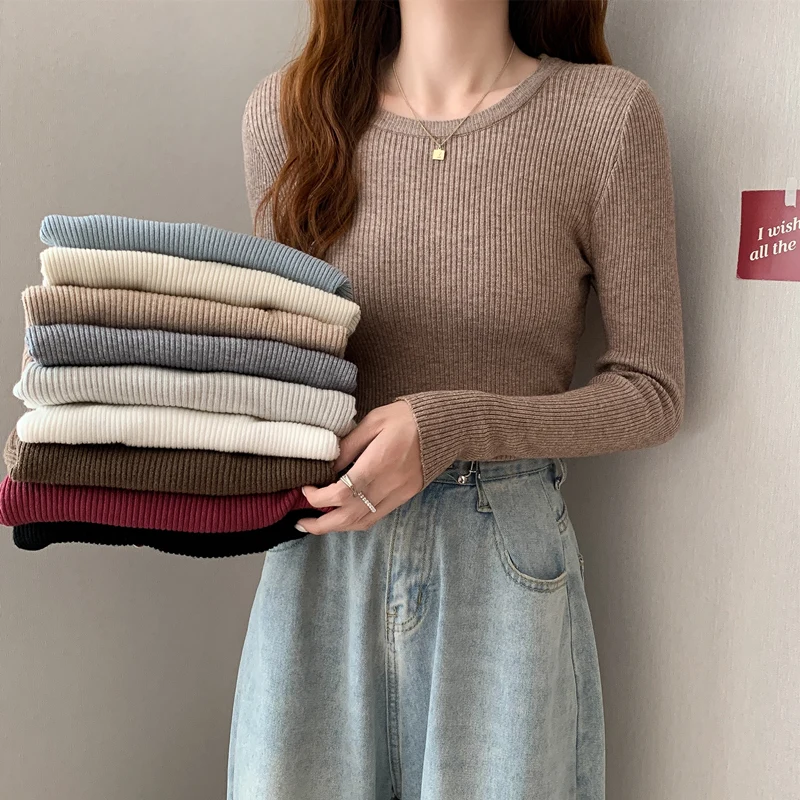 Autumn 2023 New Crew-neck Slim Body Tight Long-sleeved Bottom Sweater Top Foreign Style with Sweater Female Autumn and Winter
Autumn 2023 New Crew-neck Slim Body Tight Long-sleeved Bottom Sweater Top Foreign Style with Sweater Female Autumn and Winter