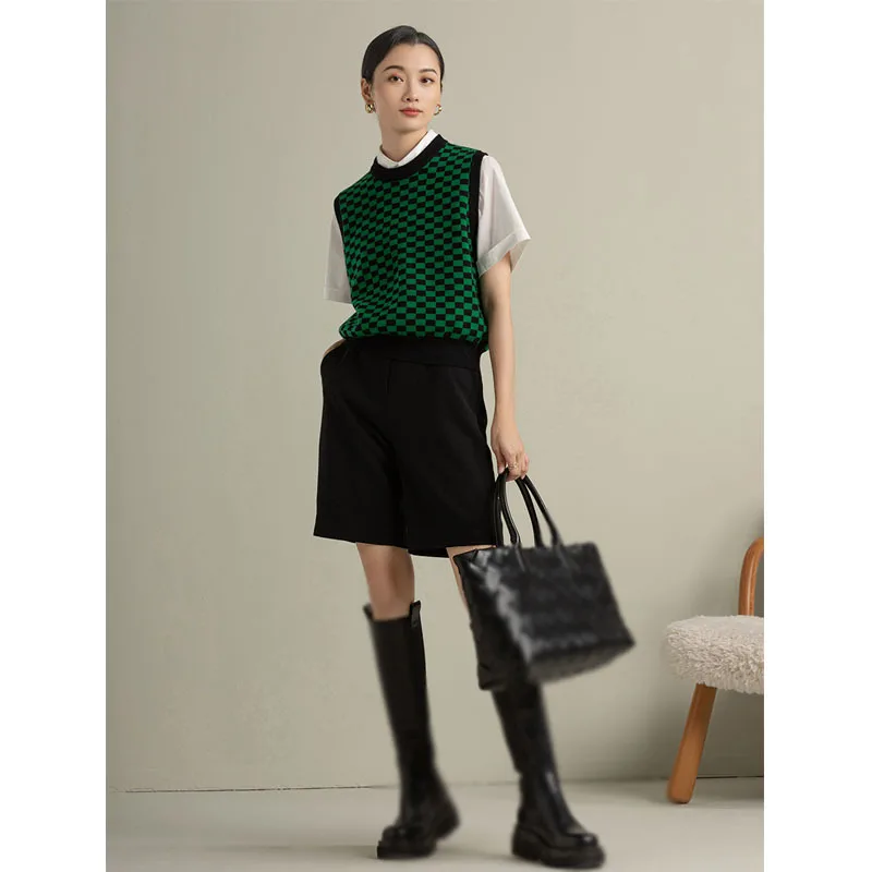 Sleeveless pullover vest vest French round neck knitted vest women's spring and autumn outer wear slimming womens vest
Sleeveless pullover vest vest French round neck knitted vest women's spring and autumn outer wear slimming womens vest