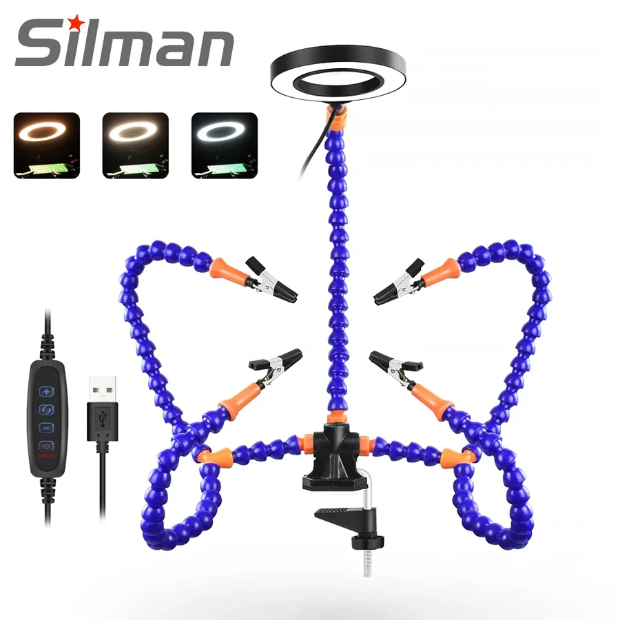 Table Clamp Soldering Helping Hands Third Hand Tool Soldering Station USB 3X Illuminated Magnifier Welding Repair Tool
Table Clamp Soldering Helping Hands Third Hand Tool Soldering Station USB 3X Illuminated Magnifier Welding Repair Tool