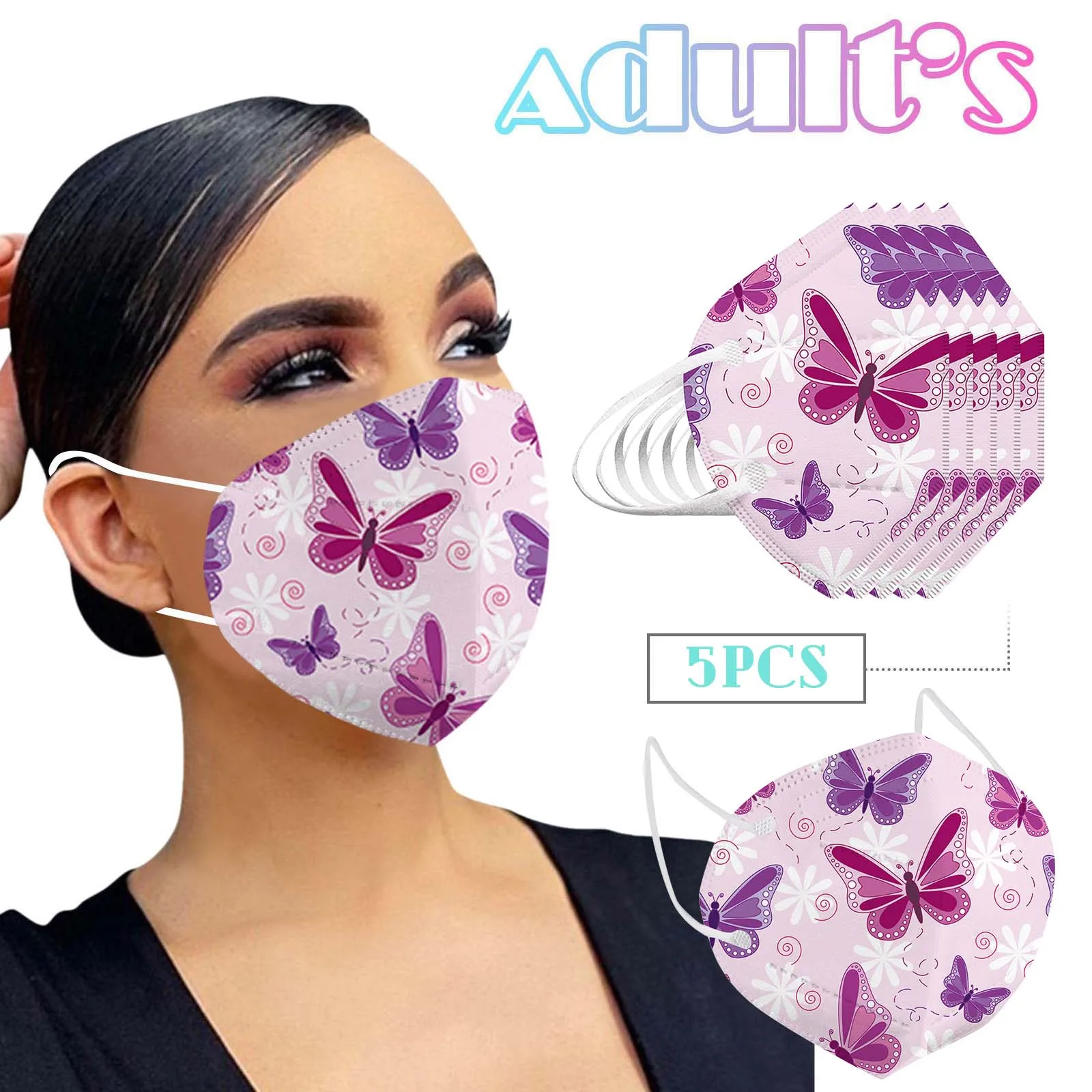 Butterfly Printed Unisex Face Cover 5-Layer High-Density Protection Filter Adult Mask Non Woven 3D Ultrathin Men Women Masque
Butterfly Printed Unisex Face Cover 5-Layer High-Density Protection Filter Adult Mask Non Woven 3D Ultrathin Men Women Masque