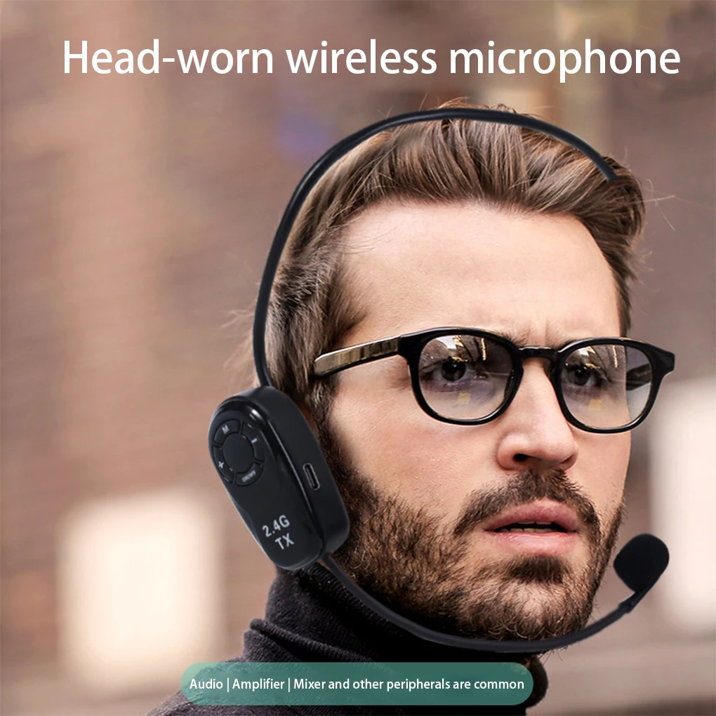 

2 4G Wireless Microphone Headset Portable Ear Mic Voice Amplifier Stage Teaching Speakers School Teacher Sales Meeting