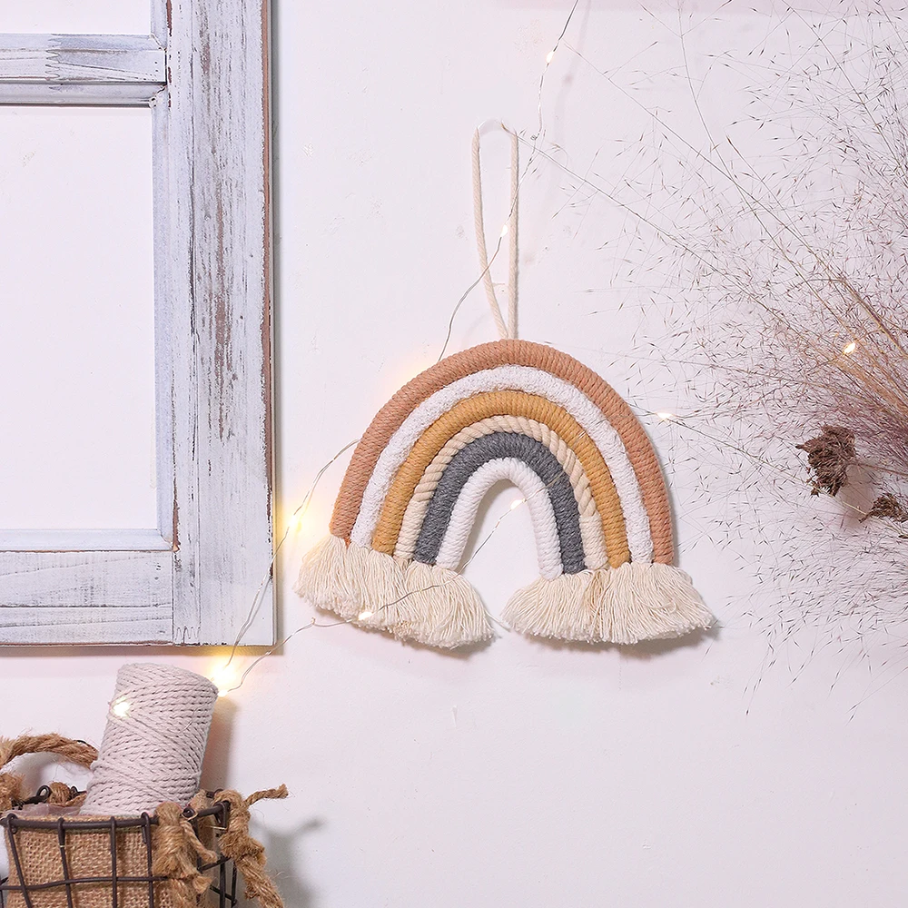 Cute Macrame Tapestry Wall Hanging Room Decor Aesthetic Rainbow Decoration for Home Baby Girl Bedroom Kawaii Ornaments for House
Cute Macrame Tapestry Wall Hanging Room Decor Aesthetic Rainbow Decoration for Home Baby Girl Bedroom Kawaii Ornaments for House