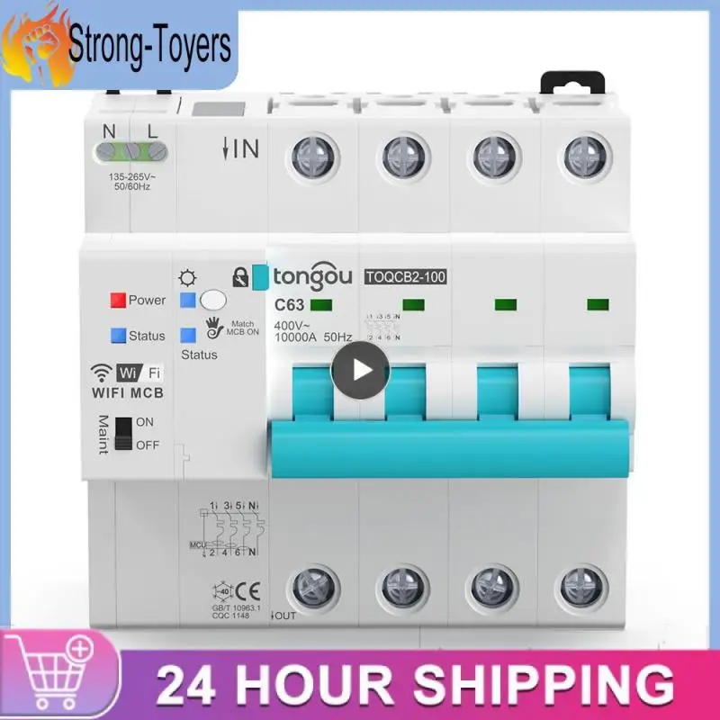 

2/3/5PCS 4p Remote Control Metering Switch Smart Life Measurement Circuit Breaker Timer Automatic Mcb Tuya 63a Wireless