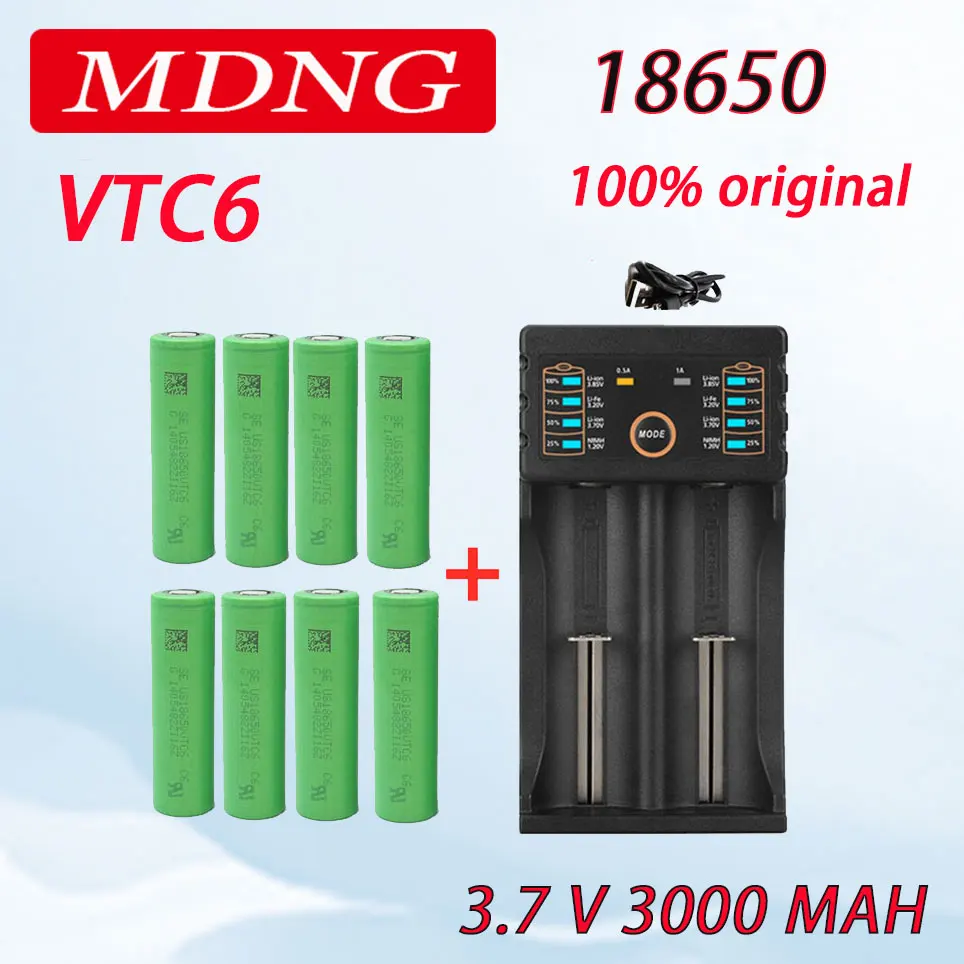 2023 New original 3.7 V 3000 MAH 18650 battery for us18650 Sony VTC6 30A toys tools flashlight battery+USB Charger
2023 New original 3.7 V 3000 MAH 18650 battery for us18650 Sony VTC6 30A toys tools flashlight battery+USB Charger