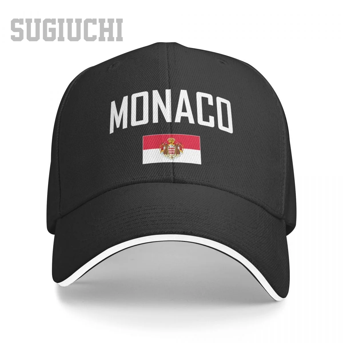 

Unisex Sandwich MONACO Flag And Font Baseball Cap Men Women Hip Hop Caps Snapback Golf Hat Fishing