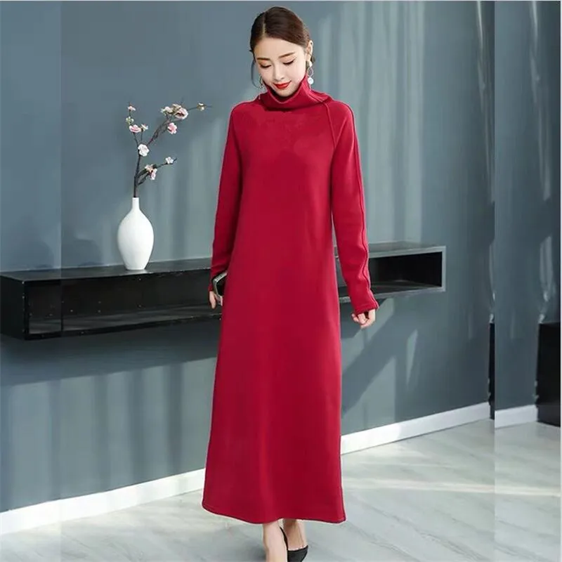 Winter Warm Thicken Cotton Long Dress Women Solid Large Size Maxi Dress loose Slim A-Line Elegant Lady Dress Party Vestidos
Winter Warm Thicken Cotton Long Dress Women Solid Large Size Maxi Dress loose Slim A-Line Elegant Lady Dress Party Vestidos