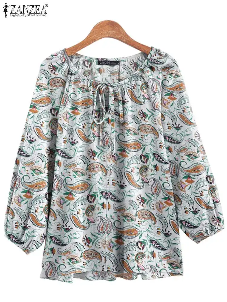 Women Paisley Print Blouses Vintage Lace Up O-neck 3/4 Sleeve Leisure Blusas ZANZEA Holiday Leisure Loose Shirt 2023 Summer Tops
Women Paisley Print Blouses Vintage Lace Up O-neck 3/4 Sleeve Leisure Blusas ZANZEA Holiday Leisure Loose Shirt 2023 Summer Tops