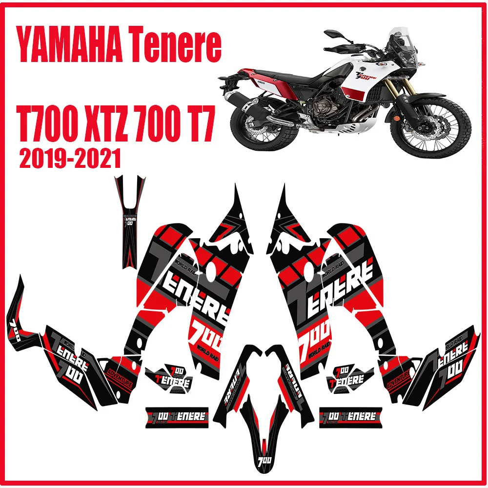 

Наклейки на топливный бак мотоцикла для YAMAHA Tenere T700 XTZ 700 T7, Набор наклеек, комплект защитных чемоданов для багажника 2019 2020 2021
