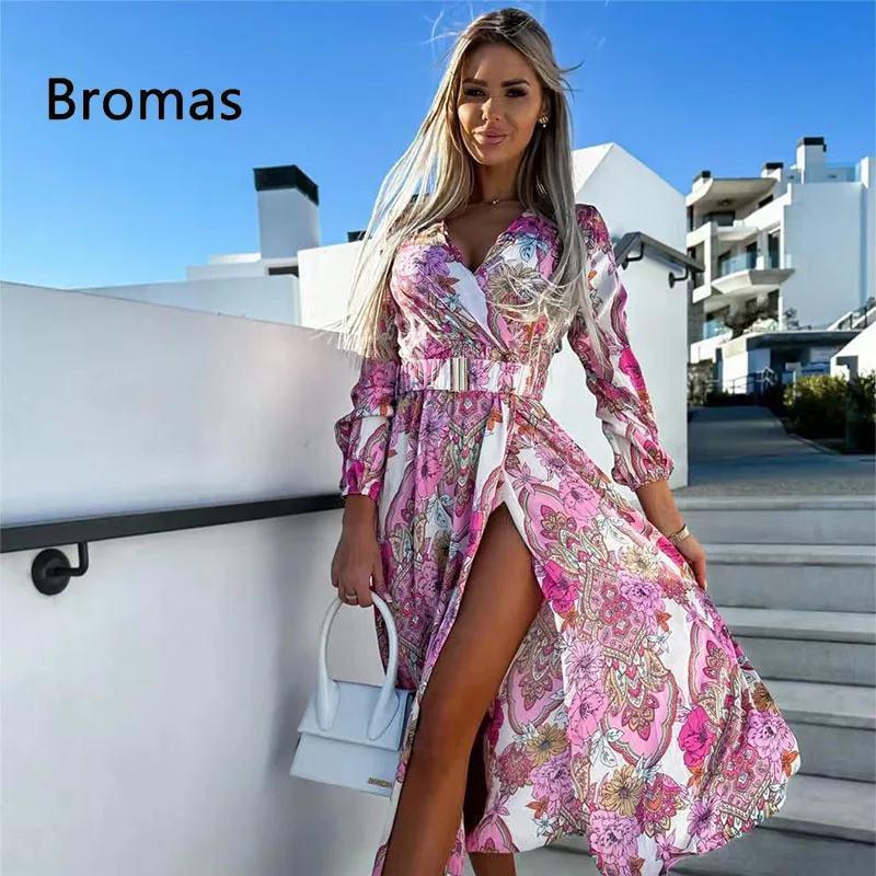 2023 Summer Women Belt Elegant Party Dress Fashion Printing Long Sleeve V-Neck Split Slim Dresses
2023 Summer Women Belt Elegant Party Dress Fashion Printing Long Sleeve V-Neck Split Slim Dresses