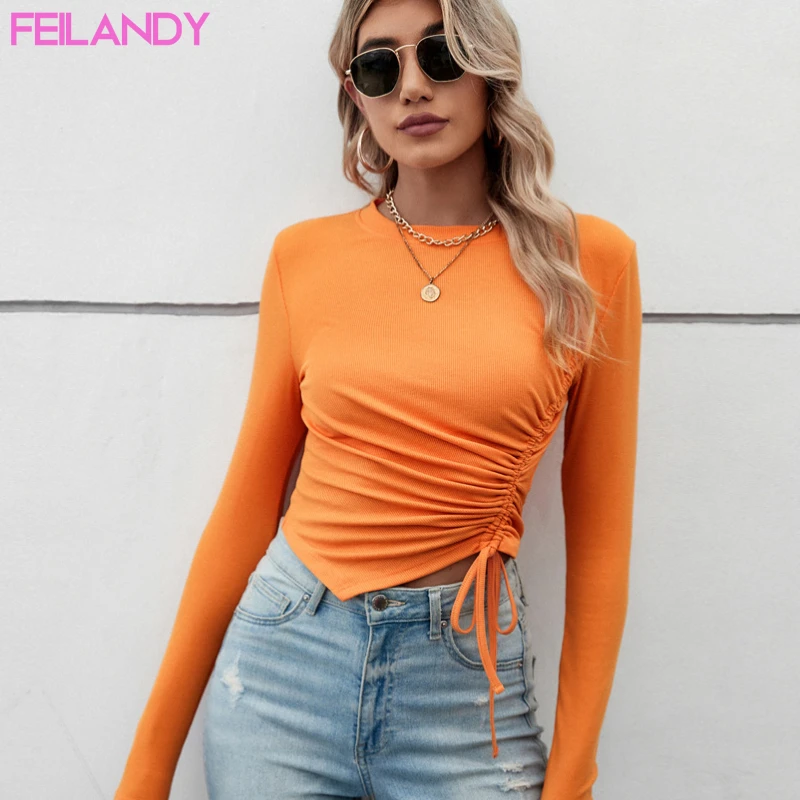 FEILANDY модная женская футболка с круглым вырезом в рубчик Y2K Топы хлопковые с длинным рукавом Тонкая Сексуальная футболка Базовые Футболки Асимметричная женская одежда 
FEILANDY модная женская футболка с круглым вырезом в рубчик Y2K Топы хлопковые с длинным рукавом Тонкая Сексуальная футболка Базовые Футболки Асимметричная женская одежда