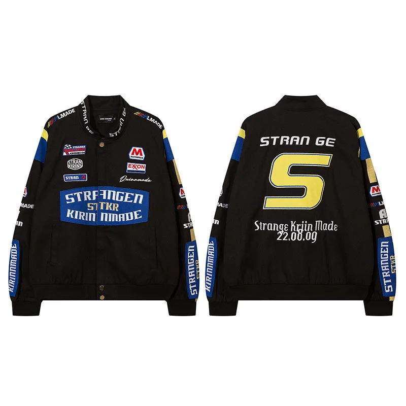 American Retro Racing Jacket Men's And Women's fashion Brand European And American Hip-Hop Street Loose Motorcycle Jacket
American Retro Racing Jacket Men's And Women's fashion Brand European And American Hip-Hop Street Loose Motorcycle Jacket