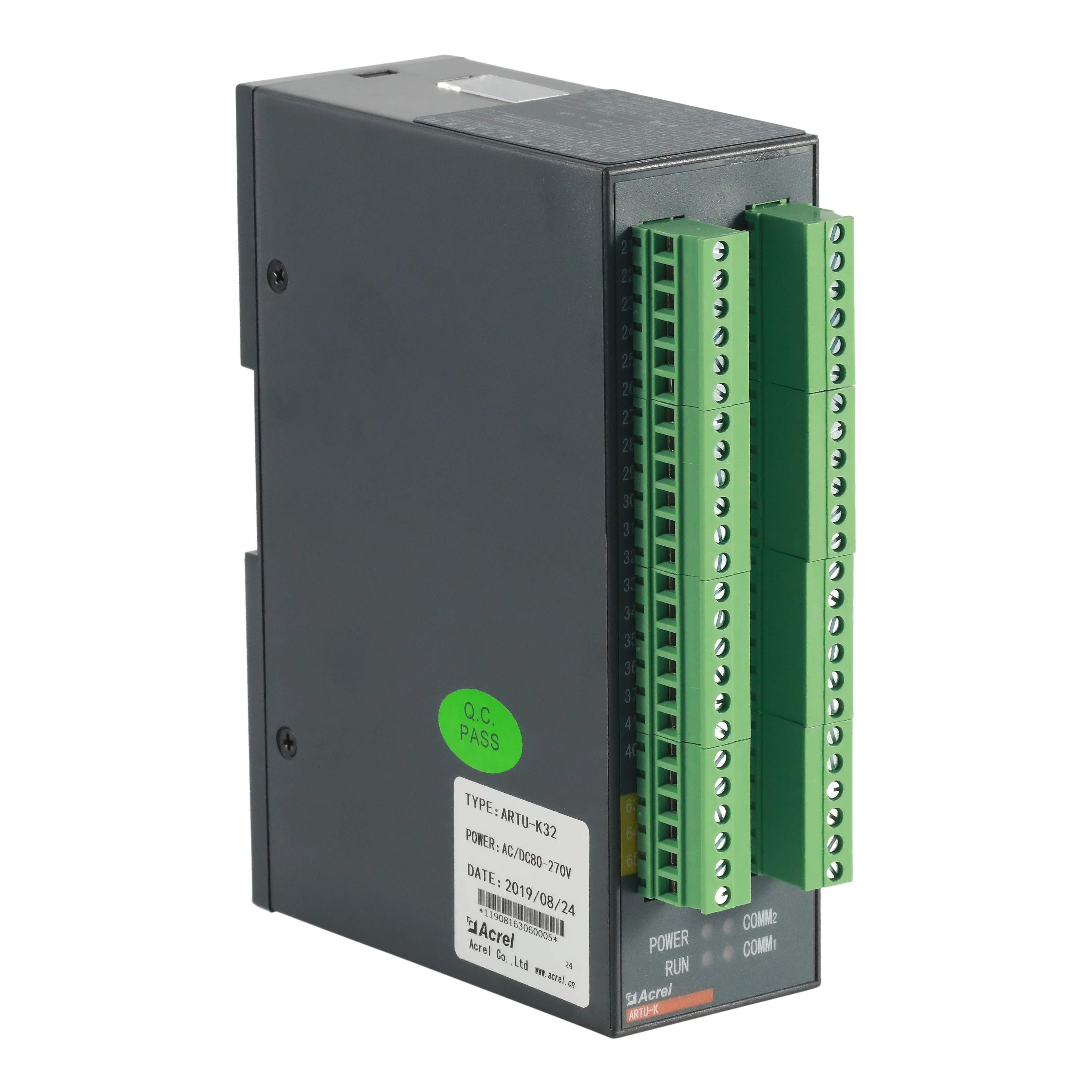 Acrel 300286.SZ ARTU-K32 intelligent power distribution RTU/remote terminal unit with 32 switch signal input
Acrel 300286.SZ ARTU-K32 intelligent power distribution RTU/remote terminal unit with 32 switch signal input