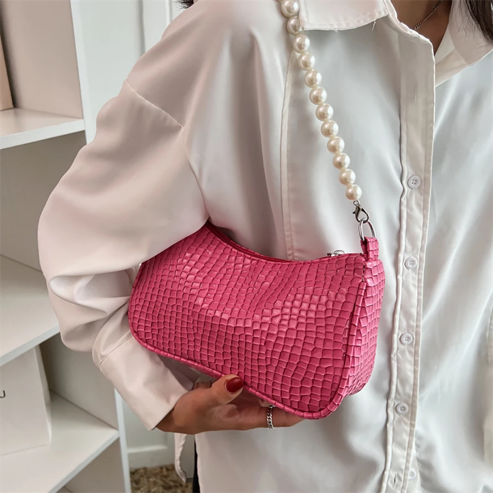 Fashion Women PU Leather Shoulder Bags Stone Pattern Solid Pearl Chain Underarm Bag Casual Ladies Small Hobos Handbags Purses
Fashion Women PU Leather Shoulder Bags Stone Pattern Solid Pearl Chain Underarm Bag Casual Ladies Small Hobos Handbags Purses