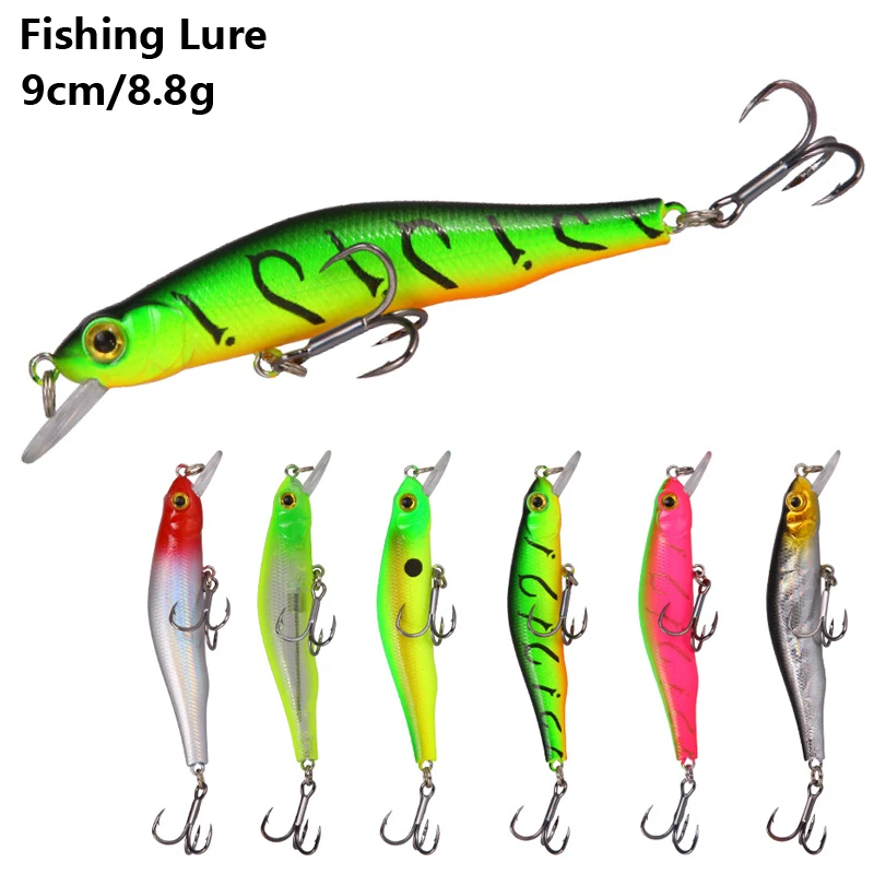 Colorful Stripe Pattern 1PCS 9cm8.8g Hard Bait Minnow Streak Fishing lures Bass Fresh Water Hook Diving Perch Wobbler Fish pesca
Colorful Stripe Pattern 1PCS 9cm8.8g Hard Bait Minnow Streak Fishing lures Bass Fresh Water Hook Diving Perch Wobbler Fish pesca