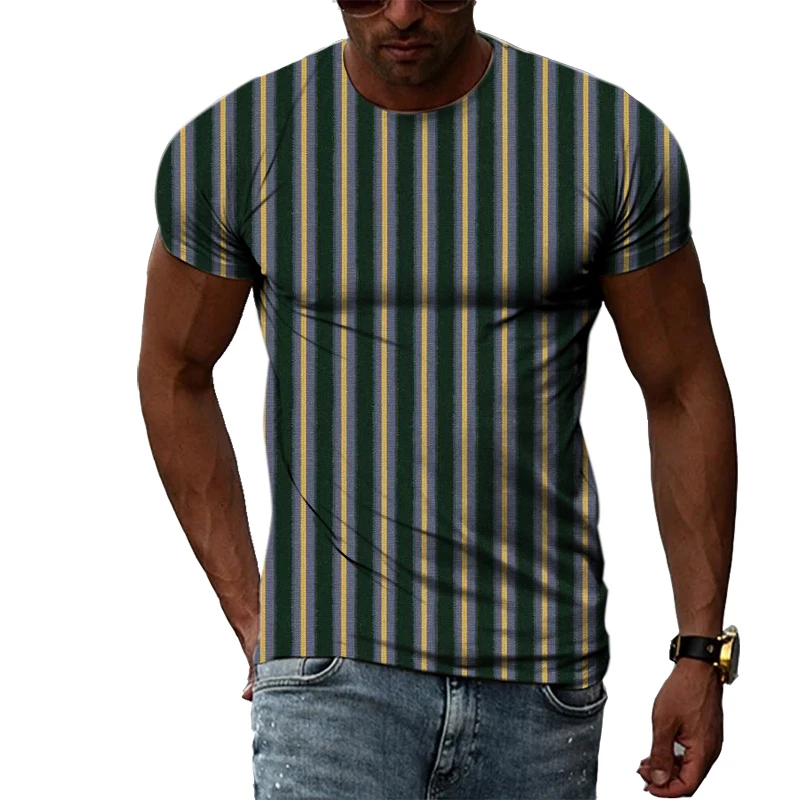 New Hot Fashion Summer Stripes Pattern Cool Men 3D T-shirts Casual Personality Print Tees Trendy Simple O-neck Short Sleeve Tops
New Hot Fashion Summer Stripes Pattern Cool Men 3D T-shirts Casual Personality Print Tees Trendy Simple O-neck Short Sleeve Tops