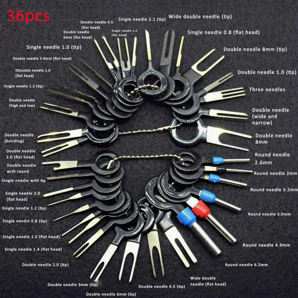 36/18/11/3Pcs Automotive Plug Terminal Remove Tool Set Key Pin Car Electrical Wire Crimp Connector Extractor Kit Accessorie
36/18/11/3Pcs Automotive Plug Terminal Remove Tool Set Key Pin Car Electrical Wire Crimp Connector Extractor Kit Accessorie