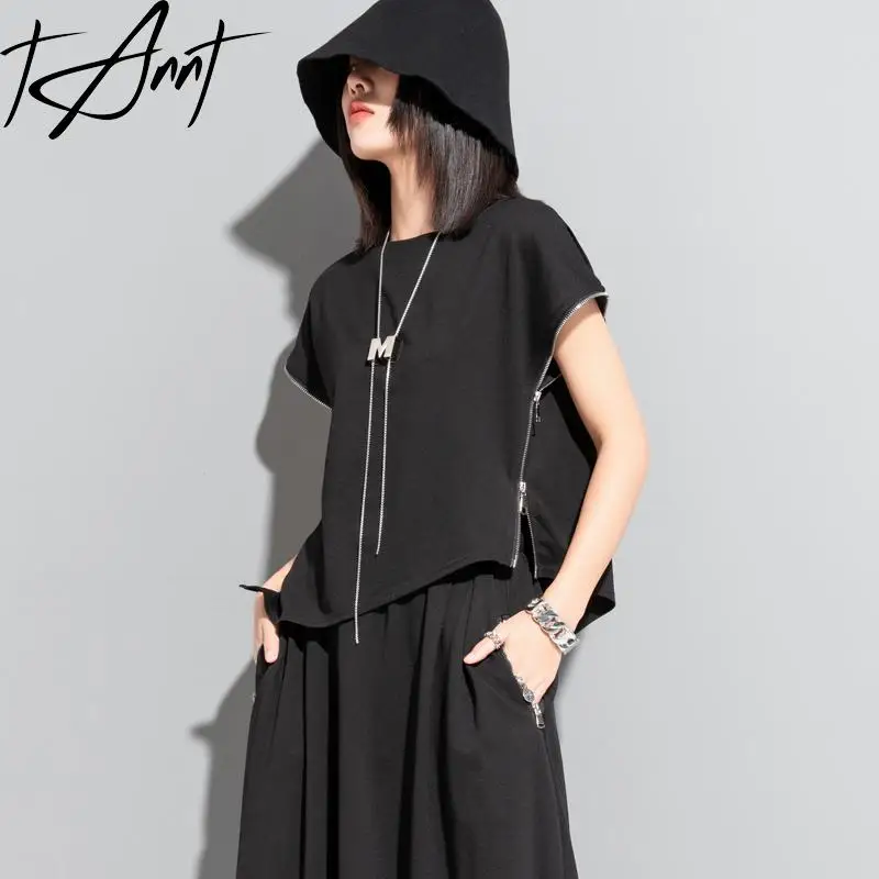 Tannt Women T Shirt Asymmetrical Hollow Out Balck Cotton T Shirt Women Irregular Black Loose Casual T-shirt Women 2023 New
Tannt Women T Shirt Asymmetrical Hollow Out Balck Cotton T Shirt Women Irregular Black Loose Casual T-shirt Women 2023 New
