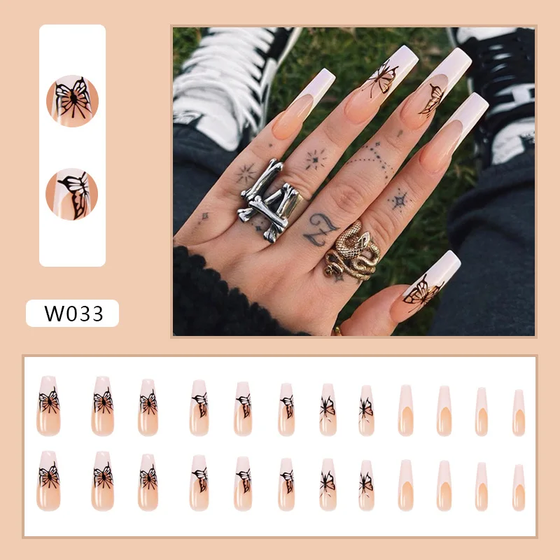 24pcs Detachable False Nails Long Ballet Butterfly Design Fake Nails Full Cover Nail Tips fake nail with design Manicure Tool
24pcs Detachable False Nails Long Ballet Butterfly Design Fake Nails Full Cover Nail Tips fake nail with design Manicure Tool