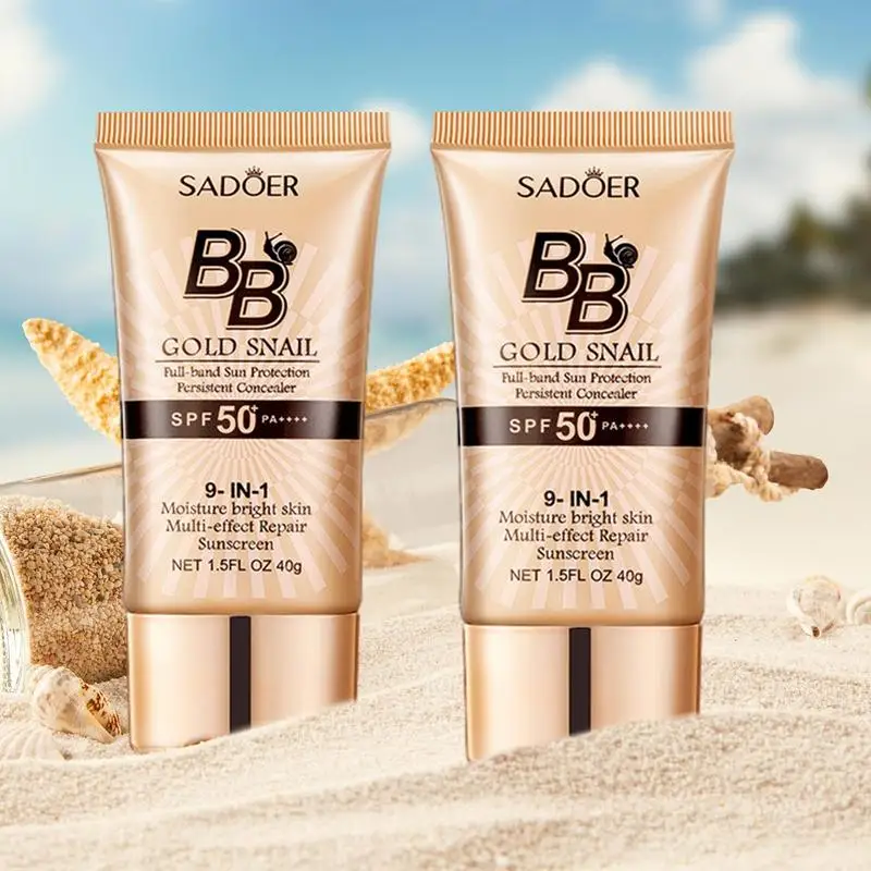 SPF 50 Sunscreen Waterproof Whitening Foundation Concealer Lightweight Gold Snail Sunscreen BB Cream Moisturizing Cream Makeup
SPF 50 Sunscreen Waterproof Whitening Foundation Concealer Lightweight Gold Snail Sunscreen BB Cream Moisturizing Cream Makeup