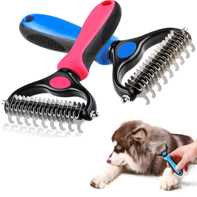 

Dog Cat Shedding Brush Knot Clipper Double Sided Pet Grooming Cleaning Comb Pet Supplies Cat and Dog Accessories Cleaning Hair