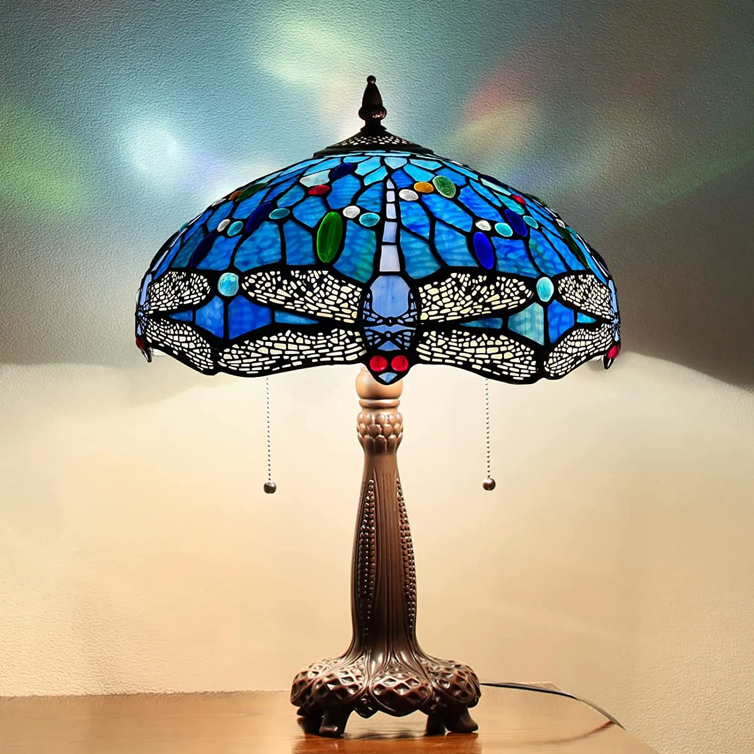 Tiffany Table Lamp 2-Light Reading Desk Lamp Large Blue Dragonfly Style Desk Light For Bedrooms Living Room Study Office
Tiffany Table Lamp 2-Light Reading Desk Lamp Large Blue Dragonfly Style Desk Light For Bedrooms Living Room Study Office