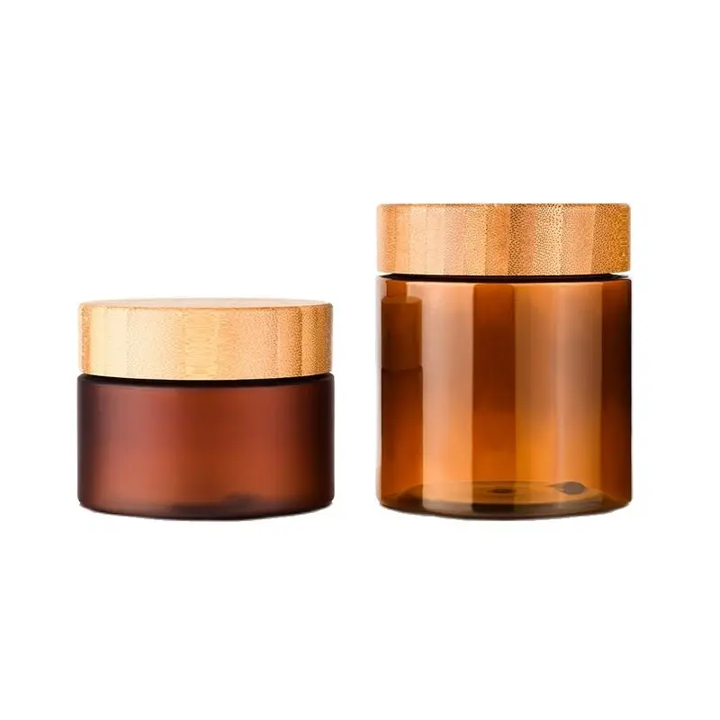 20pcs Cream Container Empty PET Frosted Amber Cosmetic Refillable Bottle Hair Mask Pots Plastic Jar with Bamboo Lid 150ml 250ml
20pcs Cream Container Empty PET Frosted Amber Cosmetic Refillable Bottle Hair Mask Pots Plastic Jar with Bamboo Lid 150ml 250ml