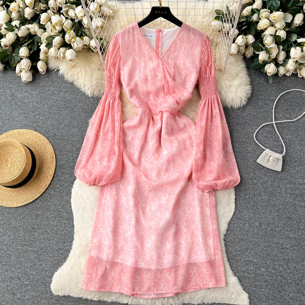 French Floral Print A-line Dress Women Spring Summer Long Lantern Sleeves V-neck Vintage Clothes Elegant Vestidos De Mujer K400
French Floral Print A-line Dress Women Spring Summer Long Lantern Sleeves V-neck Vintage Clothes Elegant Vestidos De Mujer K400