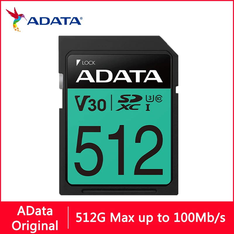 

ADATA SD Card 64GB 128GB 256GB 512GB Flash Memory Card Card SD U3 4K V30 Microsd SD Cards for Camera SD up to 100Mb/s