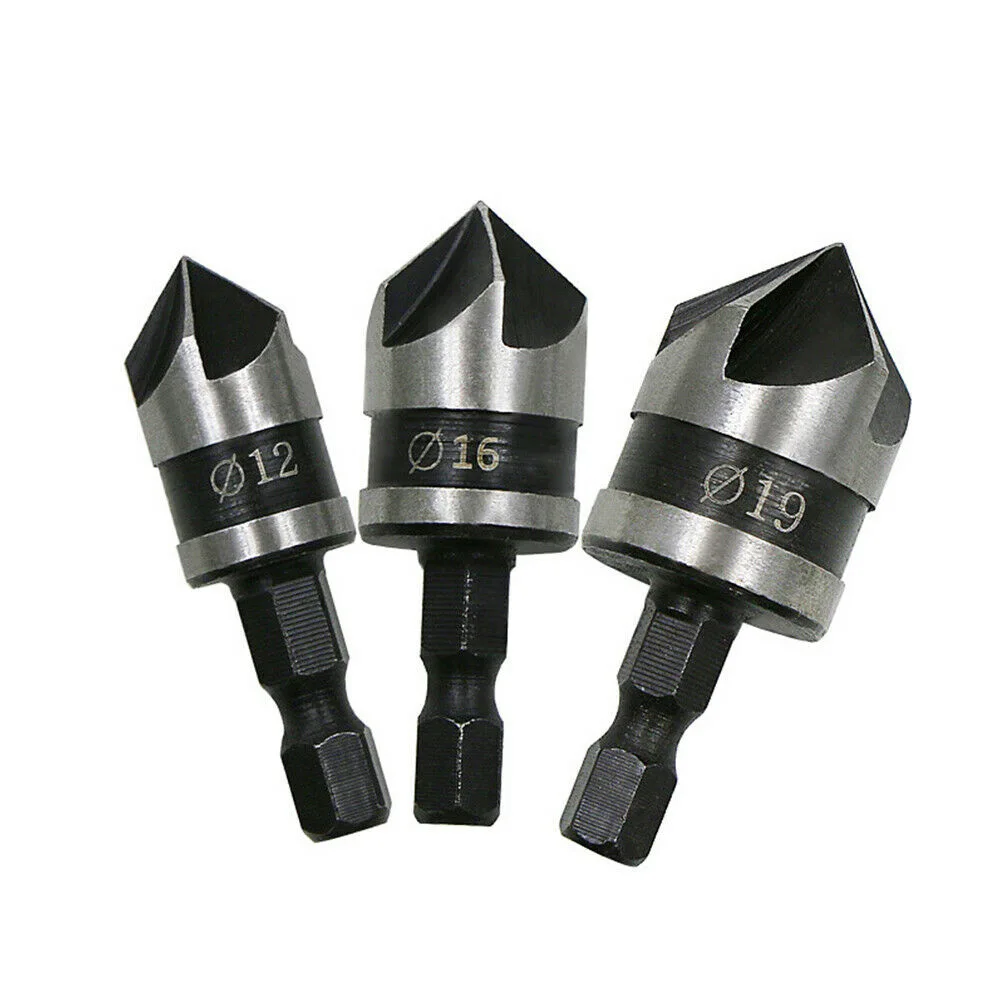 3pcs Drill Bit Chamfer 12/16/19mm 5 Flute Cutter Countersink Drill Bit Woodworking Drilling Bit Cutter Countersink Drill Bit Set
3pcs Drill Bit Chamfer 12/16/19mm 5 Flute Cutter Countersink Drill Bit Woodworking Drilling Bit Cutter Countersink Drill Bit Set
