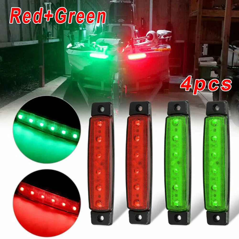 4pcs Car Lights 6LED 12V Bus Trailer Tail Light Side Marker Indicator Red+Green Navigation 6LED Lights Stern Boat Starboard Lamp
4pcs Car Lights 6LED 12V Bus Trailer Tail Light Side Marker Indicator Red+Green Navigation 6LED Lights Stern Boat Starboard Lamp