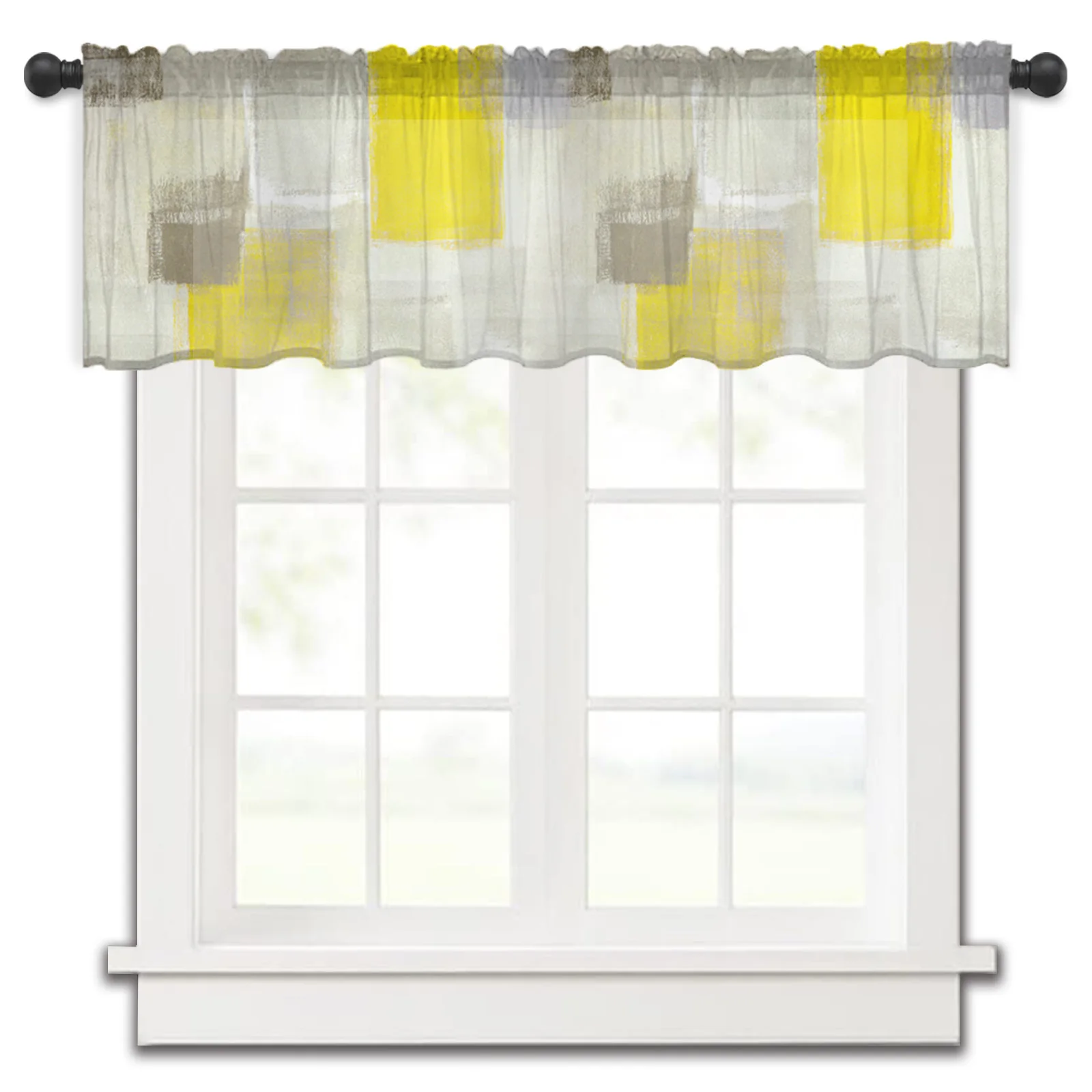 Yellow Square Painting Wall Graffiti Kitchen Small Curtain Tulle Sheer Short Curtain Bedroom Living Room Home Decor Voile Drapes
Yellow Square Painting Wall Graffiti Kitchen Small Curtain Tulle Sheer Short Curtain Bedroom Living Room Home Decor Voile Drapes
