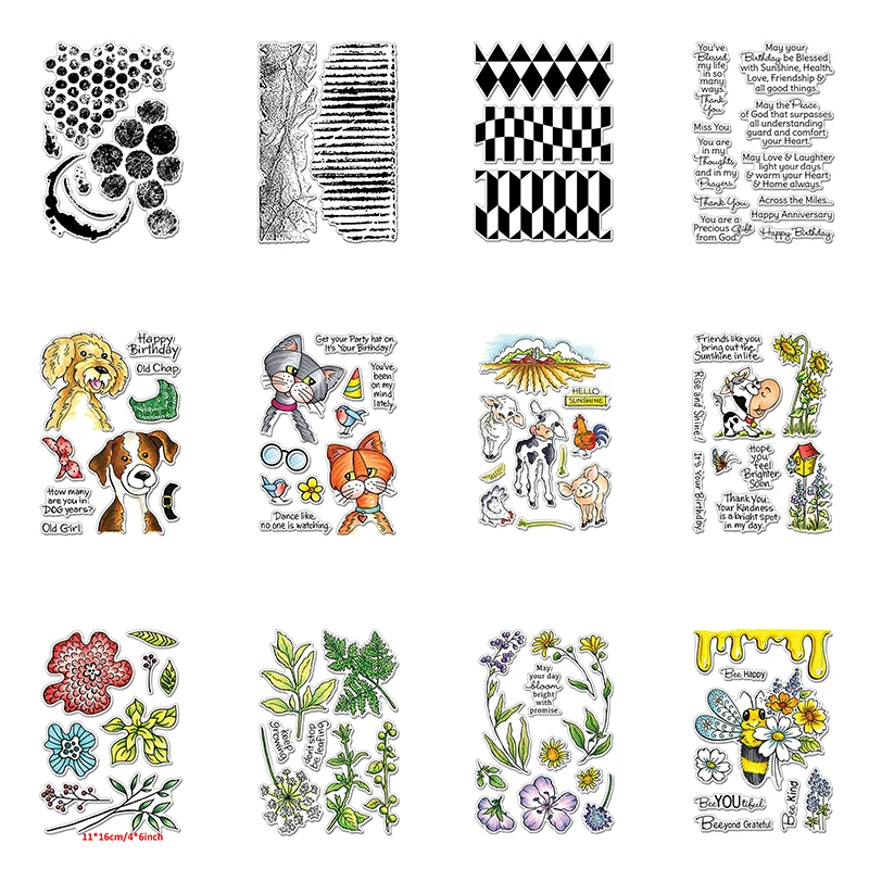 4*6 inch Clear Transparent Stamps Creature Cow Dog Cat Bee Flower Leaves Stamps Words Irregular Pattern Water Oil Painting DIY
4*6 inch Clear Transparent Stamps Creature Cow Dog Cat Bee Flower Leaves Stamps Words Irregular Pattern Water Oil Painting DIY