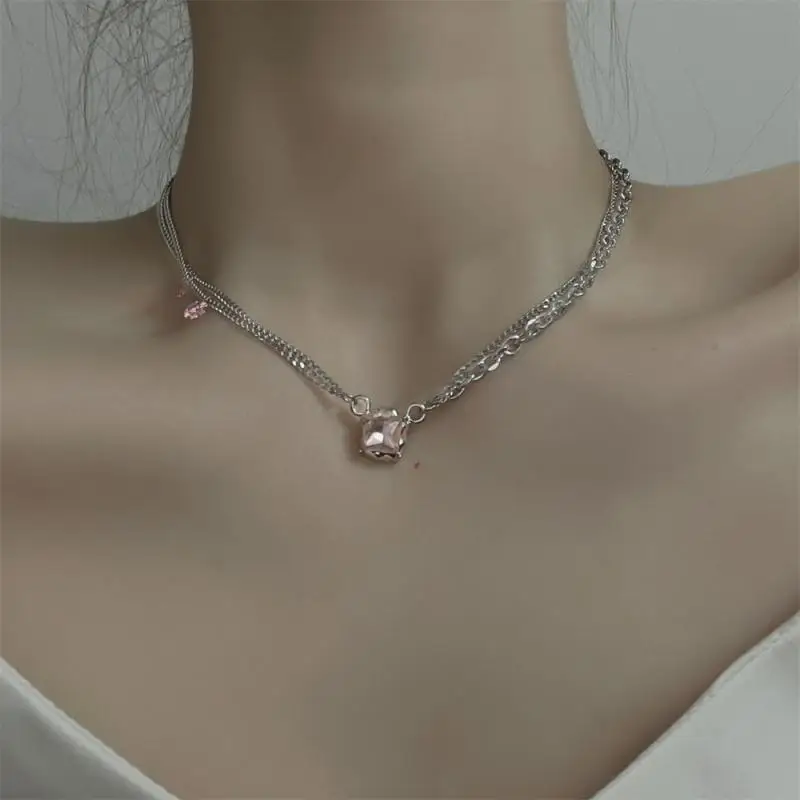 2022 Fashion Simple Pink Zircon Double Layer Necklace Bohemian Personality Girl Clavicle Chain Necklace Accessories Jewelry Gift
2022 Fashion Simple Pink Zircon Double Layer Necklace Bohemian Personality Girl Clavicle Chain Necklace Accessories Jewelry Gift