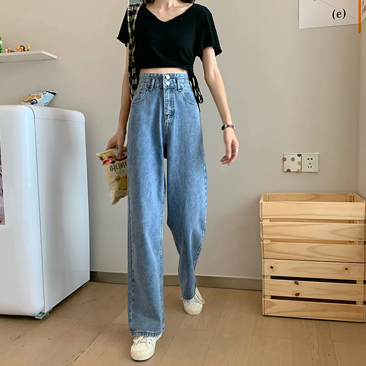 N0375 The new slim and tall all-match wide-legged high-waisted straight-leg pants jeans
N0375 The new slim and tall all-match wide-legged high-waisted straight-leg pants jeans