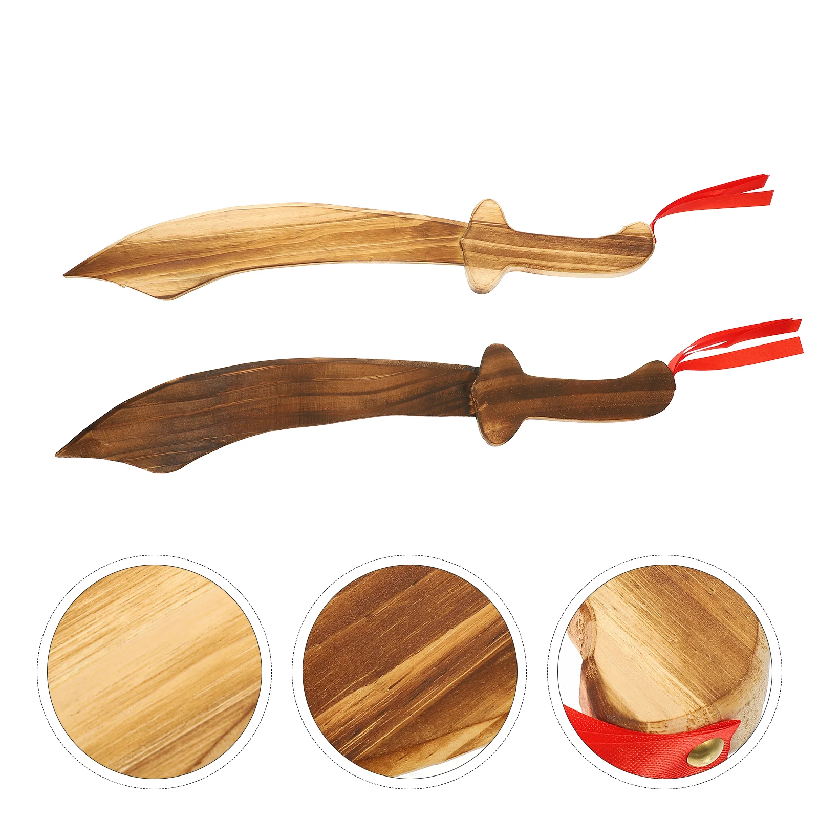 

2 Pcs Wooden Toy Sword Plaything Swords Fighting Toys Carbonized Kids Adventure Travel