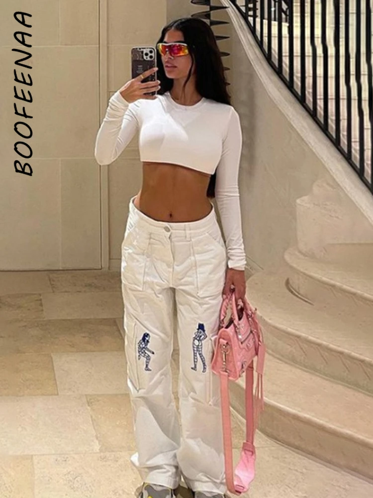BOOFEENAA Embroidered Graphic Cargo Pants Y2k Streetwear Womens Clothing High Waisted Subversive Pants Casual Trousers C87-HZ61
BOOFEENAA Embroidered Graphic Cargo Pants Y2k Streetwear Womens Clothing High Waisted Subversive Pants Casual Trousers C87-HZ61