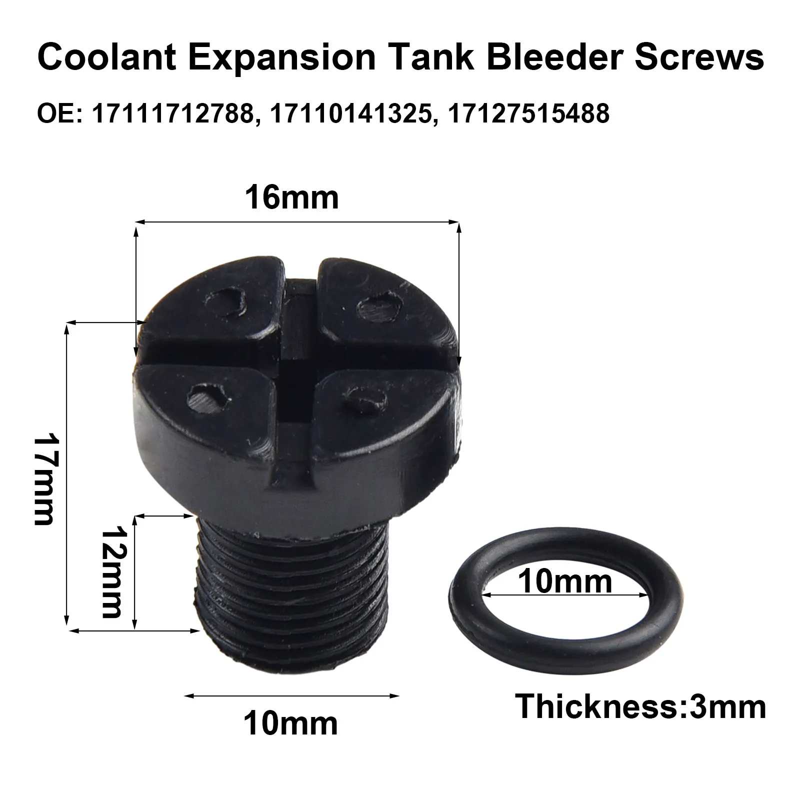 Car Bleed Screw 17 11 1 712 788 17111712788 17x10mm ABS & Rubber Direct Replacement For BMW 1 3 5 7 Series X3 8Pcs
Car Bleed Screw 17 11 1 712 788 17111712788 17x10mm ABS & Rubber Direct Replacement For BMW 1 3 5 7 Series X3 8Pcs