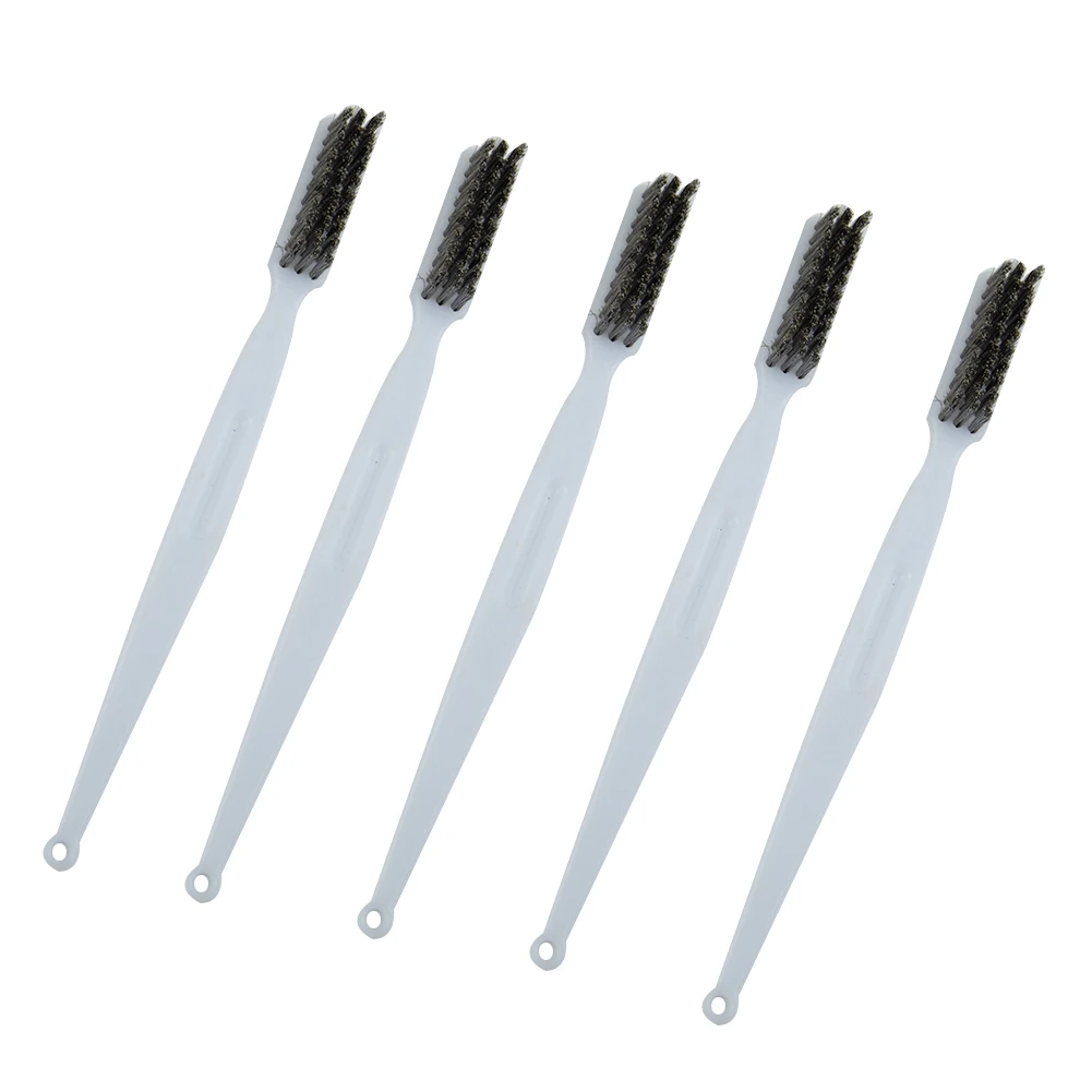 5pcs 175mm Plastic Handle Stainless Steel Wire Brush For Devices Polishing Dirt Cleaning Metal Rust Removal Tools
5pcs 175mm Plastic Handle Stainless Steel Wire Brush For Devices Polishing Dirt Cleaning Metal Rust Removal Tools