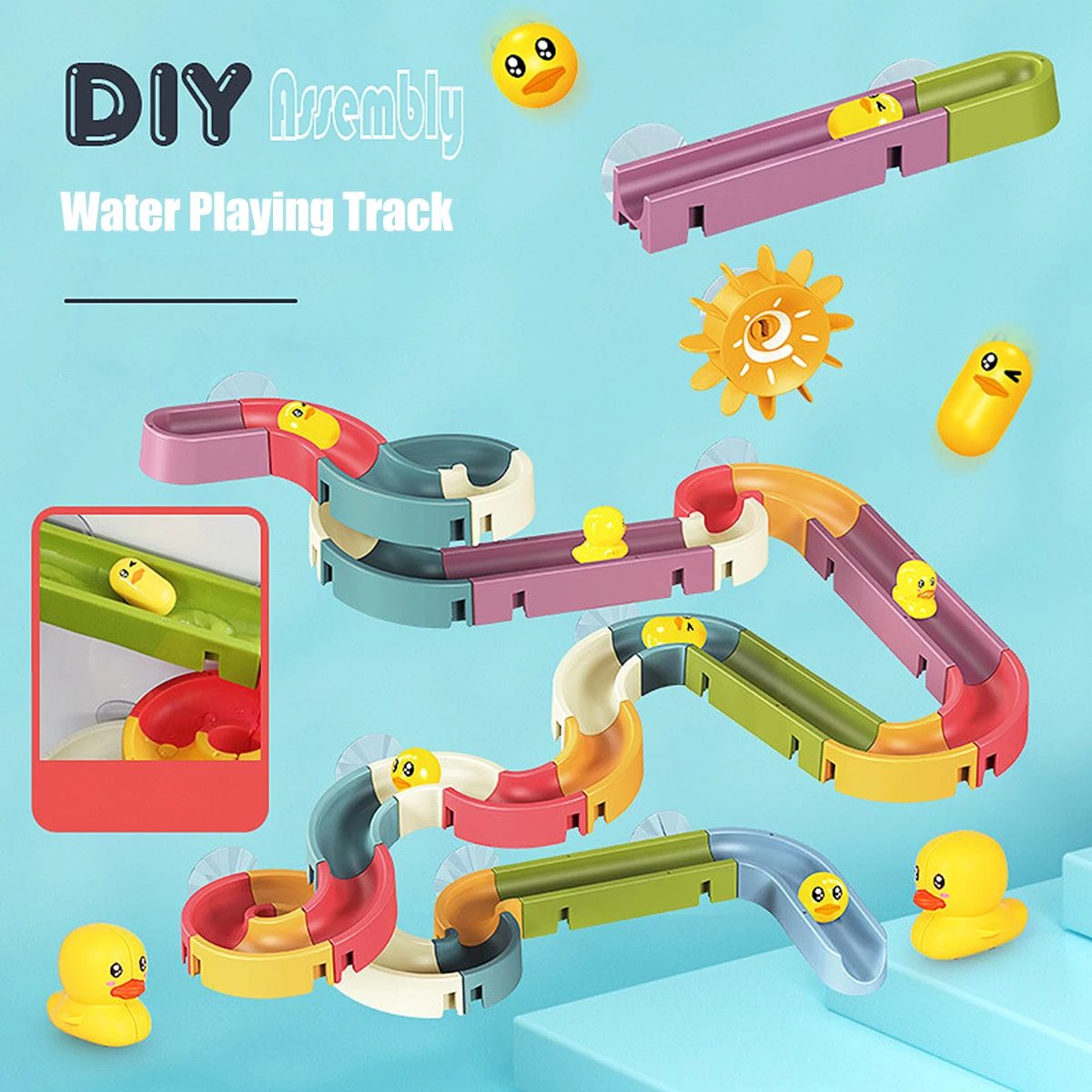 Baby Bath Toys DIY Marble Race Run Assembling Track Bathroom Bathtub Kids Play Water Spray Toy Set Stacking Cups For Children
Baby Bath Toys DIY Marble Race Run Assembling Track Bathroom Bathtub Kids Play Water Spray Toy Set Stacking Cups For Children