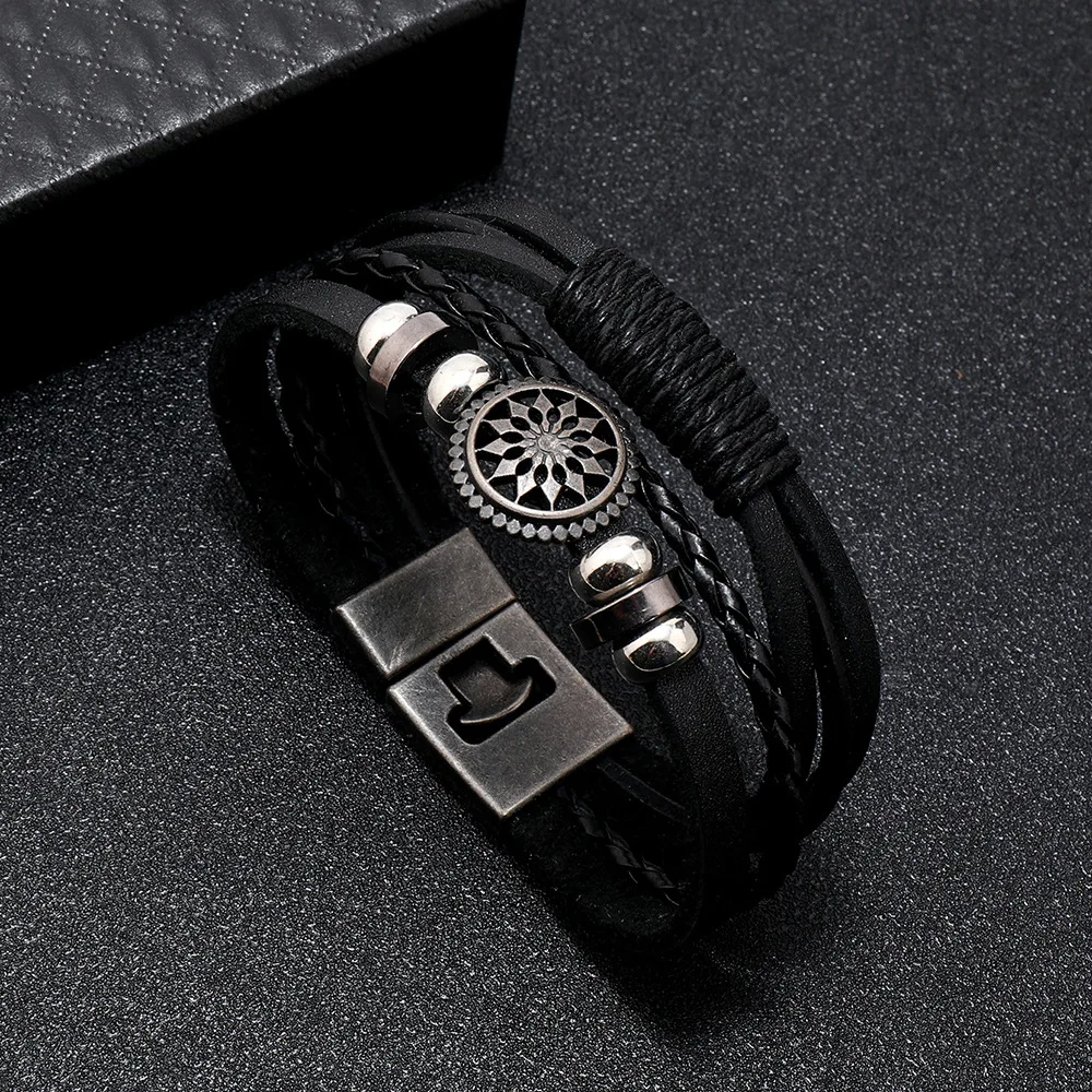 New Vintage Retro Braided Bracelet Punk Multilayer Beaded Buckle Men Bracelet Sunflower Leather Men Bracelet Jewelry Accessories
New Vintage Retro Braided Bracelet Punk Multilayer Beaded Buckle Men Bracelet Sunflower Leather Men Bracelet Jewelry Accessories