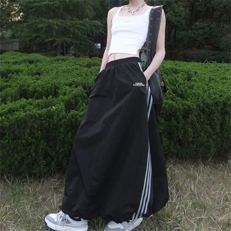 Women's Large Black Side Stripe Long Thin Skirt Summer Autumn New Female Elastic Waist A-line Umbrella Floor-length Skirt 4XL
Women's Large Black Side Stripe Long Thin Skirt Summer Autumn New Female Elastic Waist A-line Umbrella Floor-length Skirt 4XL