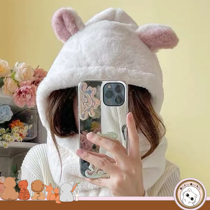Fluffy Hat with Ears Women Soft Plush Bear Hat Scarf with Ears Female Winter Thicken Faux Fur Warm Beanies Cap T117
Fluffy Hat with Ears Women Soft Plush Bear Hat Scarf with Ears Female Winter Thicken Faux Fur Warm Beanies Cap T117