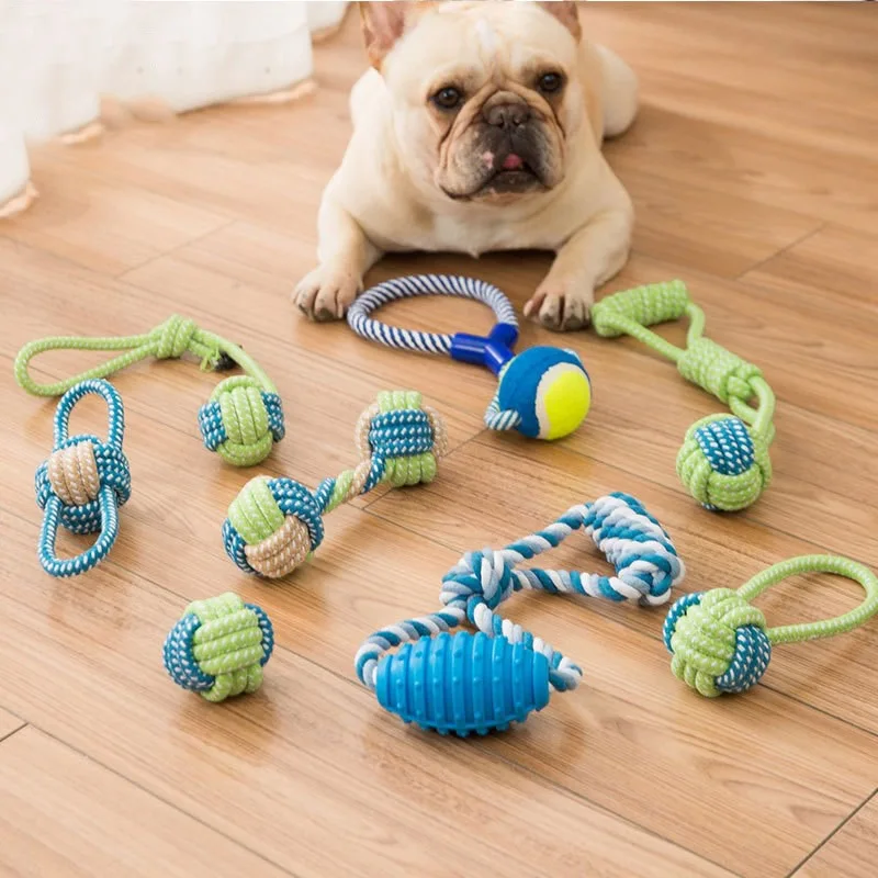 7PCS Pet Dog Toys for Large Small Dogs Toy Interactive Cotton Rope Mini Dog Toys Ball for Puppy Dogs Accessories ChewToothbrush
7PCS Pet Dog Toys for Large Small Dogs Toy Interactive Cotton Rope Mini Dog Toys Ball for Puppy Dogs Accessories ChewToothbrush