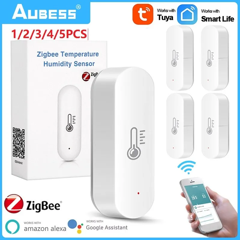 Aubess Tuya ZigBee Smart Temperature Humidity Sensor Battery Powered ZigBee Smart Home Security Work With Alexa Google Home
Aubess Tuya ZigBee Smart Temperature Humidity Sensor Battery Powered ZigBee Smart Home Security Work With Alexa Google Home