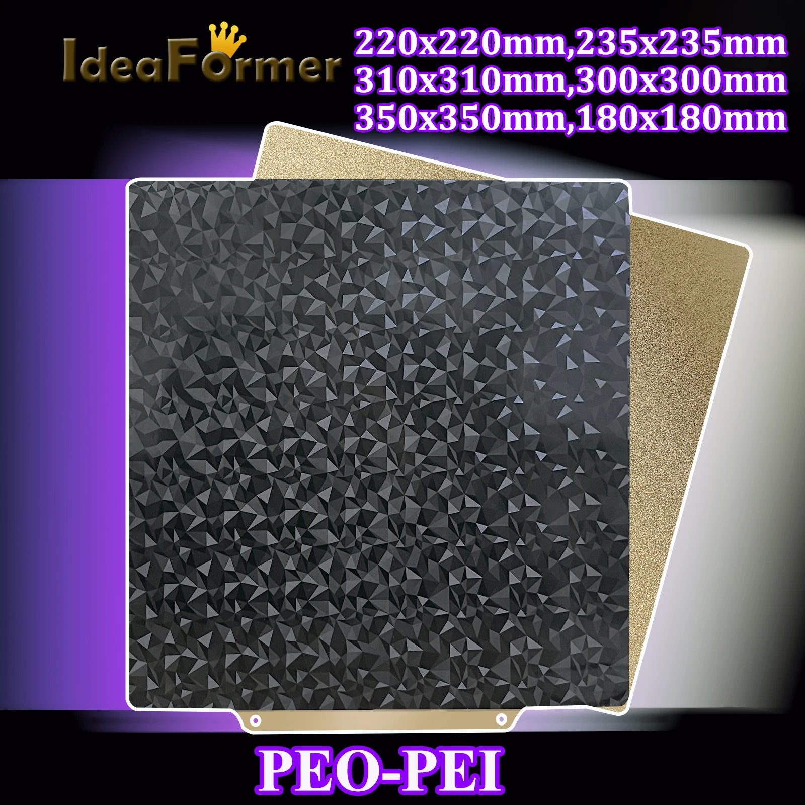 IdeaFormer Double Heated Bed PEO-PEI Spring Steel Sheet PEI Bed 220x220/235x235/310x310mm for 3D Printer Ender 3 Upgrade Ender 5
IdeaFormer Double Heated Bed PEO-PEI Spring Steel Sheet PEI Bed 220x220/235x235/310x310mm for 3D Printer Ender 3 Upgrade Ender 5