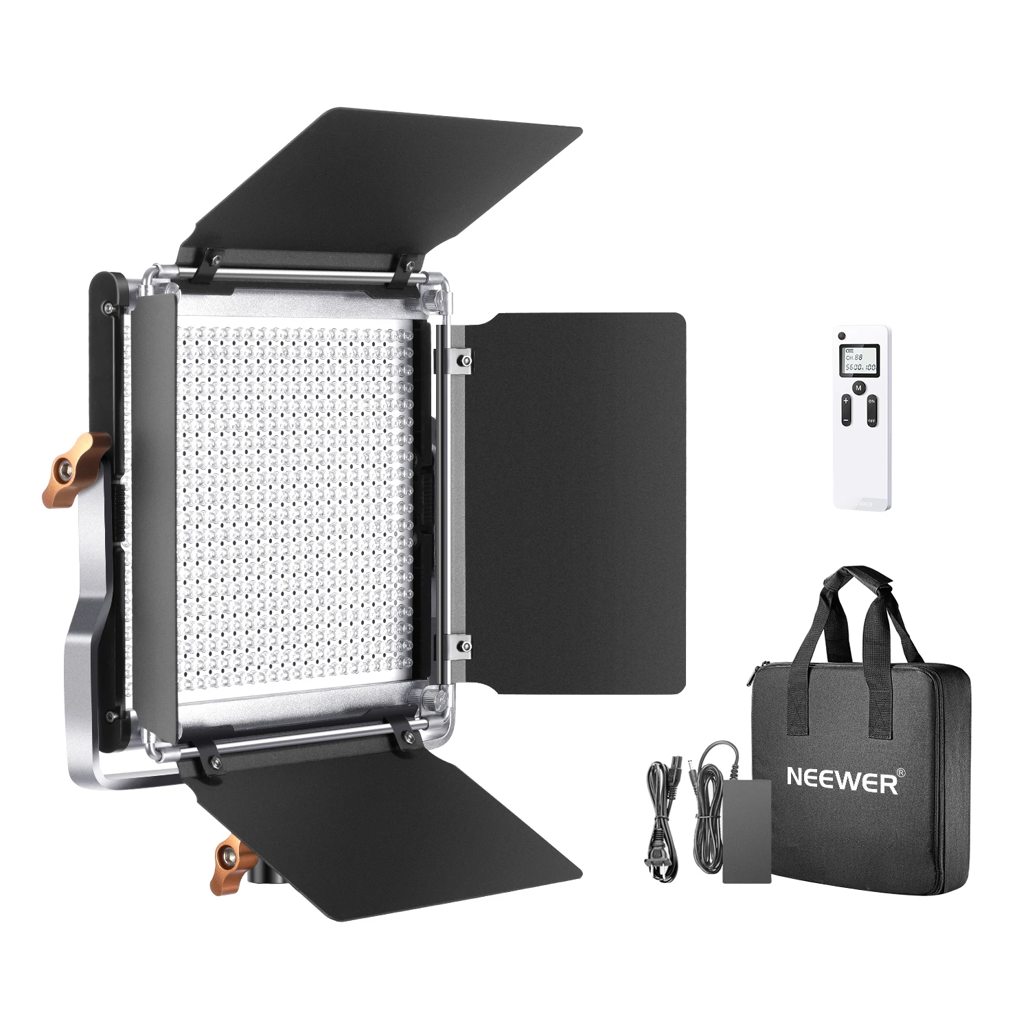 Neewer Advanced 2.4G 480 LED Video Light, Dimmable Bi-Color LED Panel with LCD Screen and 2.4G Wireless Remote for Photography 
Neewer Advanced 2.4G 480 LED Video Light, Dimmable Bi-Color LED Panel with LCD Screen and 2.4G Wireless Remote for Photography